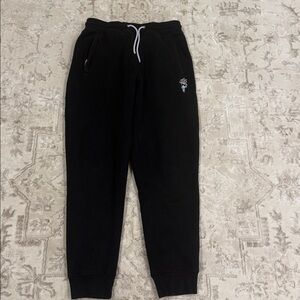 Black Joggers with White Drawstring